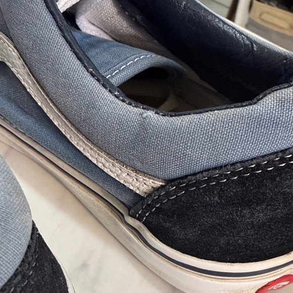 Vans Old Skool Womens 9.5/Mens 8 Blue Black Skate Shoes Low Top Canvas Sneakers - Picture 6 of 7